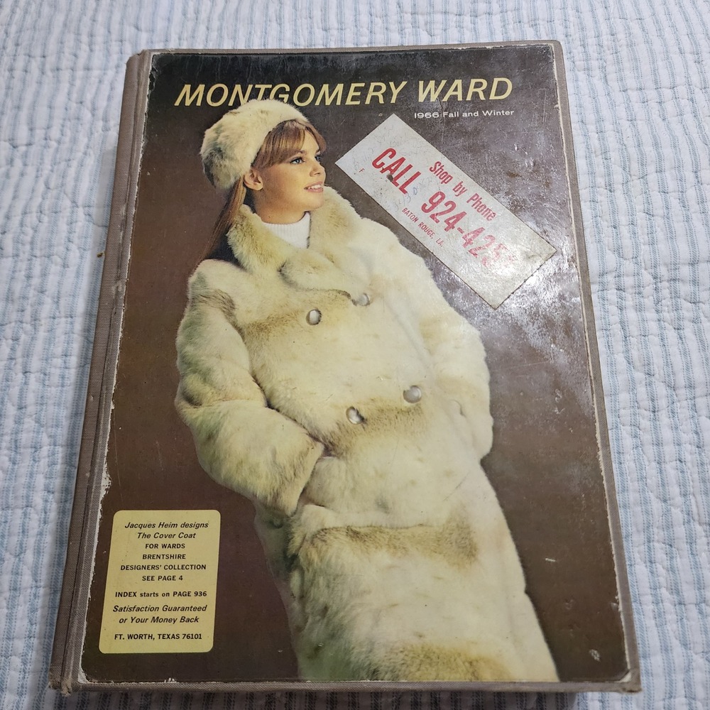 Vintage 1966 Montgomery Ward Fall Winter Catalog Hardcover 60s Fashion Decor